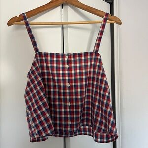 Plaid Button-Front Women's Top - THE GREAT.